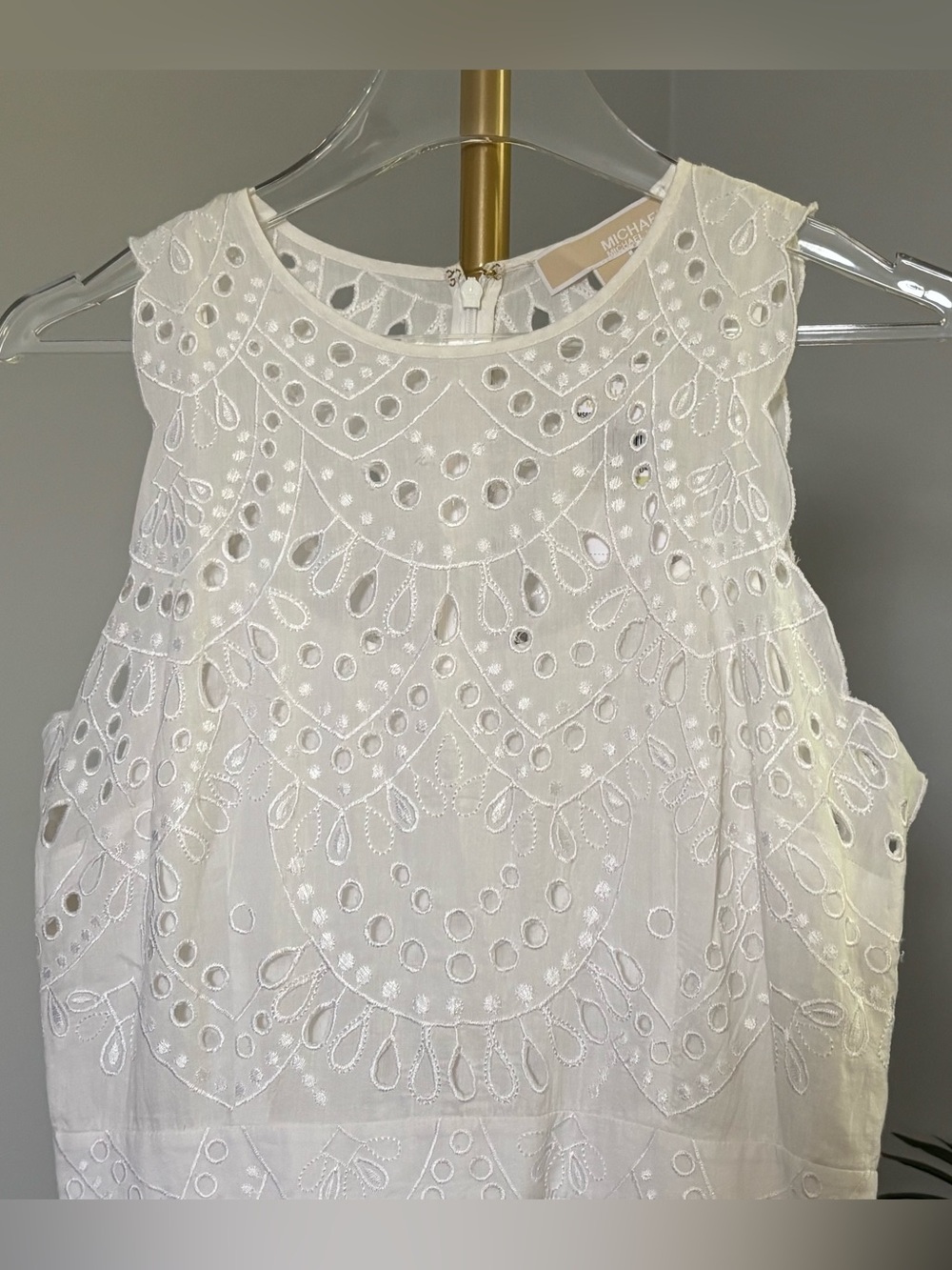 Michael Kors White Eyelet Cotton Dress NWT - Picture 4 of 16